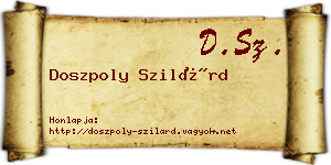 Doszpoly Szilárd névjegykártya