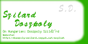 szilard doszpoly business card